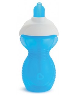 Неразливаща чаша със сламка Munchkin - Click Lock, 296 ml, синя