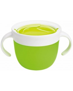 Munchkin Чаша с капаче и дръжка за храна Зелен