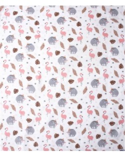 Муселинова пелена Sevi Baby - 120 x 100 cm, фламинго