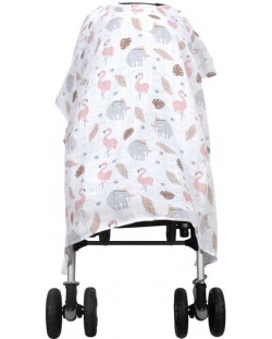 Муселиново покритие за детска количка Sevi Baby - Фламинго