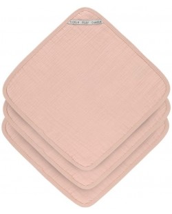Муселинови кърпи Lassig - Cozy Care, 30 х 30 cm, 3 броя, розови