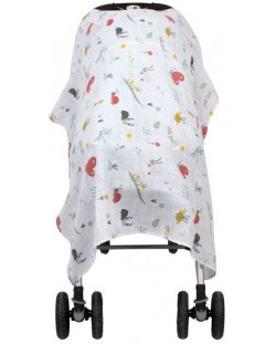 Муселиново покритие за детска количка Sevi Baby- Весели буболечки
