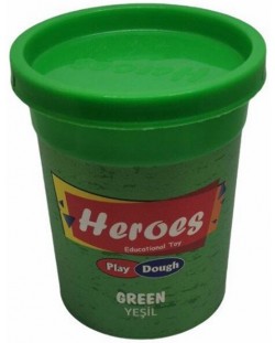 Натурален моделин в кутийка Heroes Play Dough - Зелен