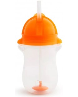 Munchkin Чаша със сламка Weighted Flexi-Straw Cup 284ml оранж