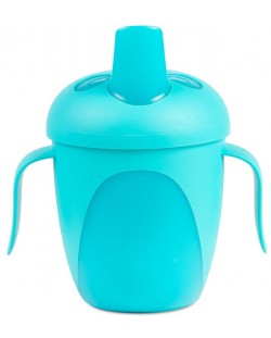 Нетечаща чаша с твърд накрайник Canpol - Penguin cup, синя, 240ml