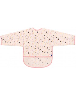 Непромокаем лигавник с ръкави и джоб KikkaBoo - Arty, Pink Pattern