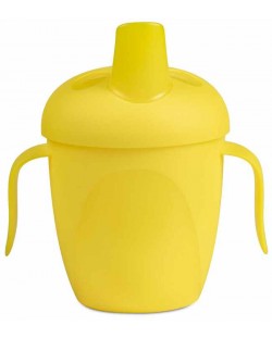 Неразливаща се чаша  Canpol - С твърд накрайник, Tropical Bird, жълта, 240 ml