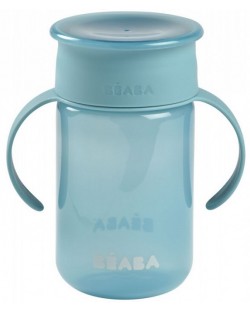 Неразливаща чаша Beaba - 360°, синя, 340 ml