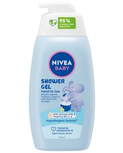 Nivea Baby Нежен душ гел за коса и тяло, 500 ml