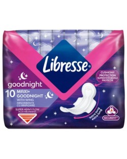 Нощни превръзки Libresse - Maxi Goodnight, 10 броя