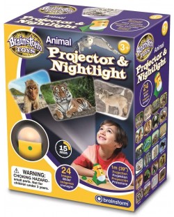 Образователна играчка Brainstorm - Проектор и нощна лампа, животни