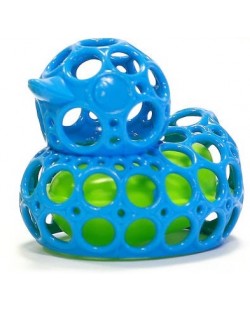 Бебешка играчка за баня Oball - Гумено пате, синьо