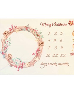 Одеялo за снимки Milestone - Merry Christmas, 75 х 100 cm 