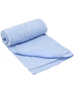 Бебешко плетено одеяло EKO - Синьо, 85 х 75 cm