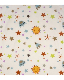 Органична муселинова пелена Sevi Baby - 55 x 70 cm, космос, 2 броя
