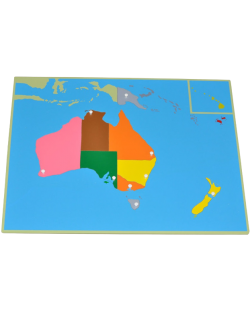 Пъзел Монтесори Smart Baby - Карта на Океания, 9 части