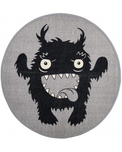 Памучно килимче Bloomingville - Плезещо се чудовище, сивo