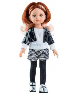 Кукла Paola Reina Amigas - Рут, с черно кожено яке и бяла блузка, 32 cm