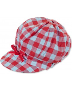 Памучна лятна шапка с UV 50+ защита Sterntaler - Каре, 51 cm, червена