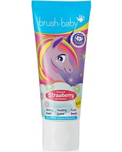 Паста за зъби за деца Brush Baby - Еднорог, Ягода, 3+, 50 ml