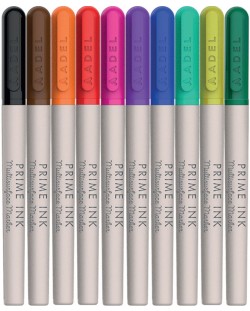 Перманентни маркери Adel - Prime Ink, 10 цвята