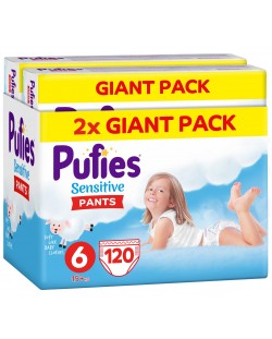 Пелени гащи Pufies Pants Sensitive 6, 15+ kg, 120 броя