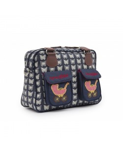 Pink Lining Бебешка чанта / чанта за количка модел Mama et Bebe Messenger, дизайн Cream Butterflies on Navy