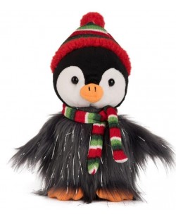 Плюшена играчка Амек Тойс - Пингвин с коледен шал, 17 cm