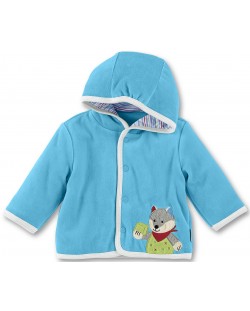 Плюшено бебешко палтенце Sterntaler - Вълк, 62 cm, синьо