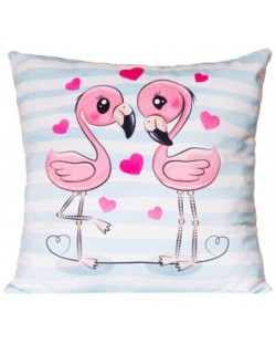 Плюшена възглавничка Fluffii - Влюбени фламинго