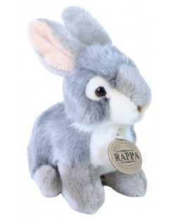 Плюшена играчка Rappa Еко приятели - Зайче, бяло и сиво, 16 сm