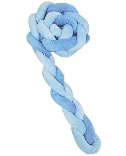 Плетен плюшен обиколник Kikka Boo - 3 плитки, 180 cm, blue