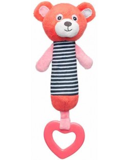 Мека играчка с дрънкалка Canpol - Bears, оранжева