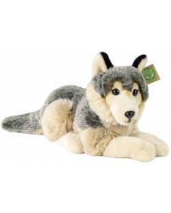 Плюшена играчка Rappa Еко приятели - Вълк, лежащ, 33 cm
