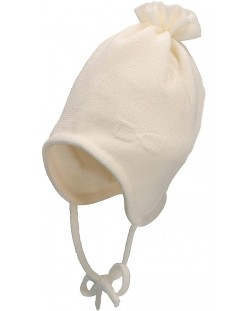 Плетена бебешка шапка Sterntaler - 47 cm, 9-12 месеца, екрю