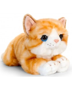 Плюшена играчка Keel toys - Легнало коте, оранжево, 32 cm