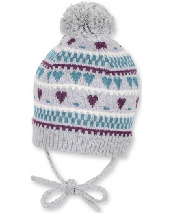 Плетена шапка с пискюл Sterntaler - 49 cm, 12-18 месеца