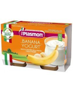 Плодово пюре Plasmon - Йогурт с банан, 2 х 104 g