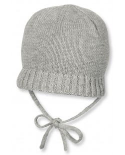 Плетена шапка с поларена подплата Sterntaler - 47 cm,  9-12 месеца, сива