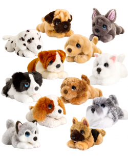 Плюшена играчка Keel Toys - Легнало кученце, 25 cm, асортимент