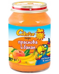 Плодово пюре Слънчо - Праскова и банан, 190 g