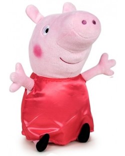 Плюшена играчка Dino Toys - Peppa Pig - Пепа, със сатенена червена рокля, 20 cm