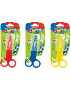 Пластмасова ножица Colorino Kids - Baby Line, 12 см, асортимент
