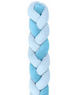 Плетен плюшен обиколник KikkaBoo - 3 плитки, 210 cm, Blue