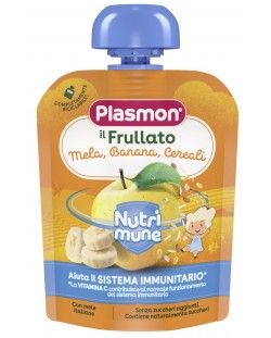 Плодова закуска Plasmon - Нутримюн, ябълка, банан и мюсли, 85 g