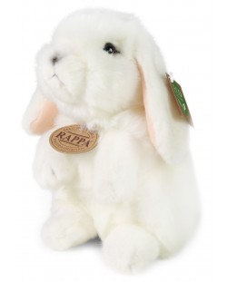 Плюшена играчка Rappa Еко приятели - Бяло зайче, 18 cm