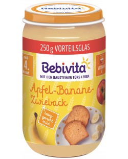 Плодова каша Bebivita - Ябълка, банан и сухар, 250 g 