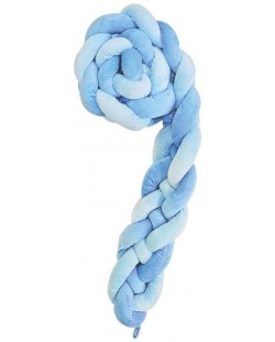 Плетен плюшен обиколник Kikka Boo - 4 плитки, 180 cm, blue
