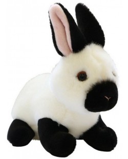 Плюшена играчка Silky - Зайче, 18 cm, черно/бяло, асортимент