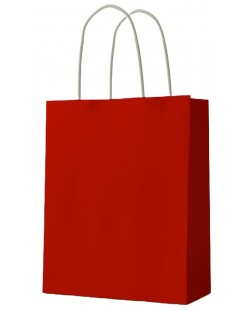 Подаръчна торба S. Cool - крафт, червена, М, 12 броя